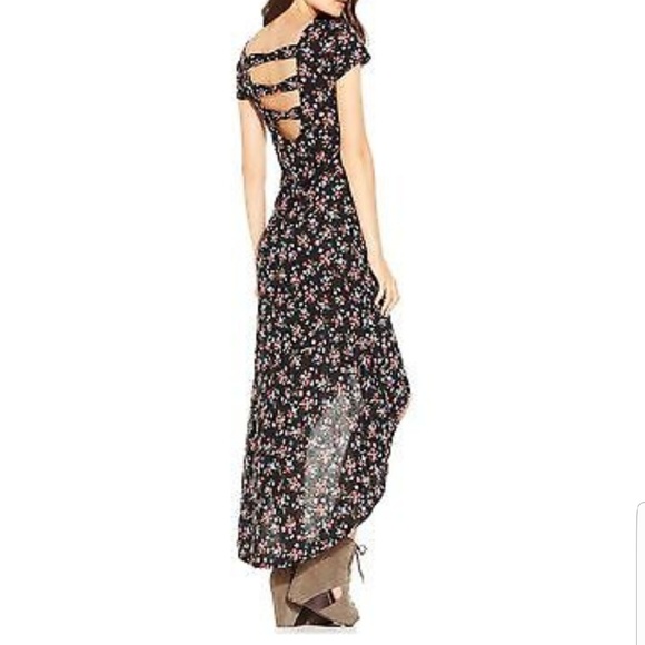 Jessica Simpson Dresses & Skirts - Jessica Simpson Bea High Low Black Floral Dress M
